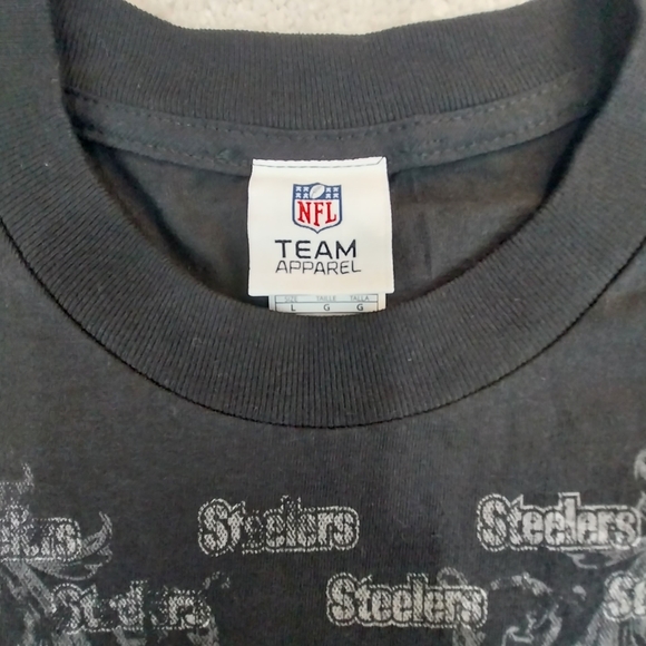 Pittsburg Steelers NWT Team Apparel NFL Mens Large T Shirt Embroidered Logo - Picture 5 of 8